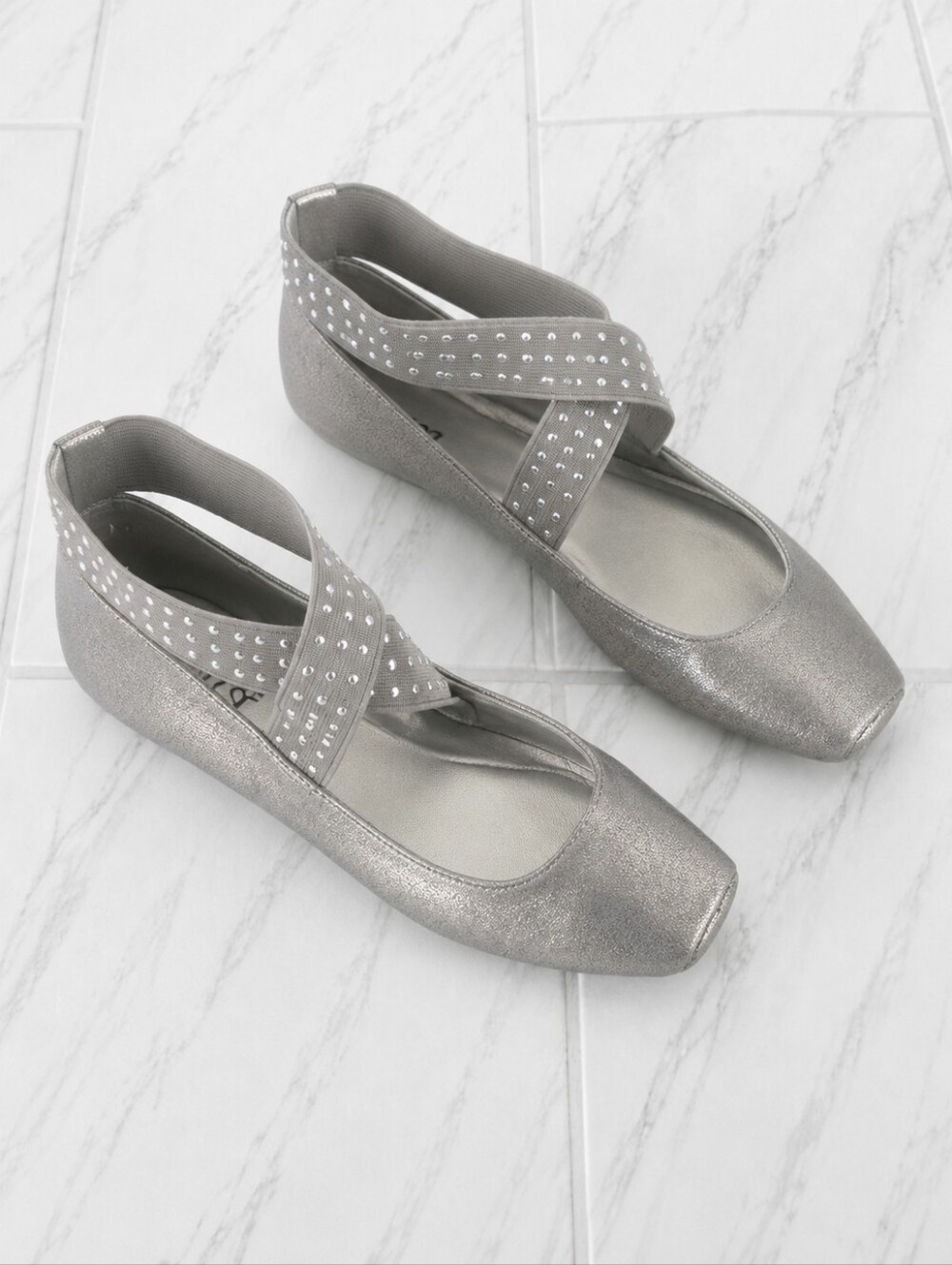 A.N.A Mercy 2 Taupe Metallic Crisscross Ballet Flats 6.5
